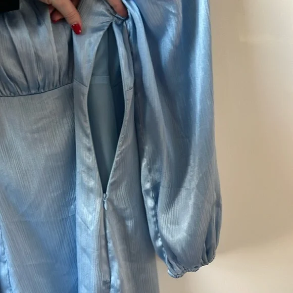 SOLD ASTR The Label Long Sleeve Satin Mini Dress - Picture 6 of 9